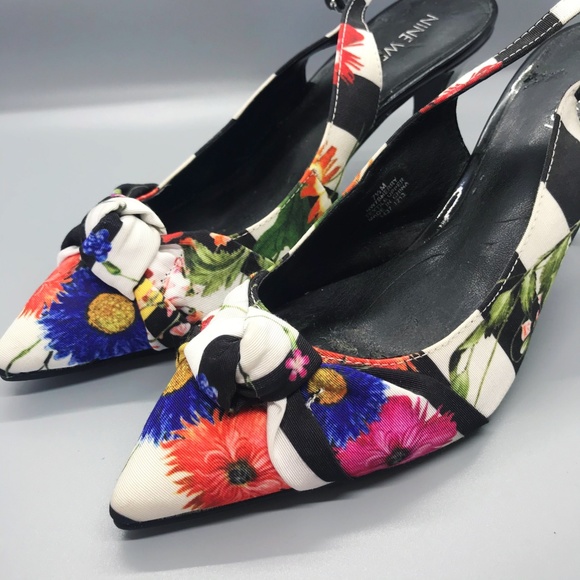 Nine West Floral Pointed Heels - Size 7.5 - Picture 2 of 5